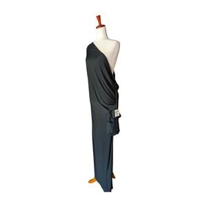 NWT Jean Paul Gaultier Femme Black One Shoulder Open Back Pouch Maxi Dress SZ 12